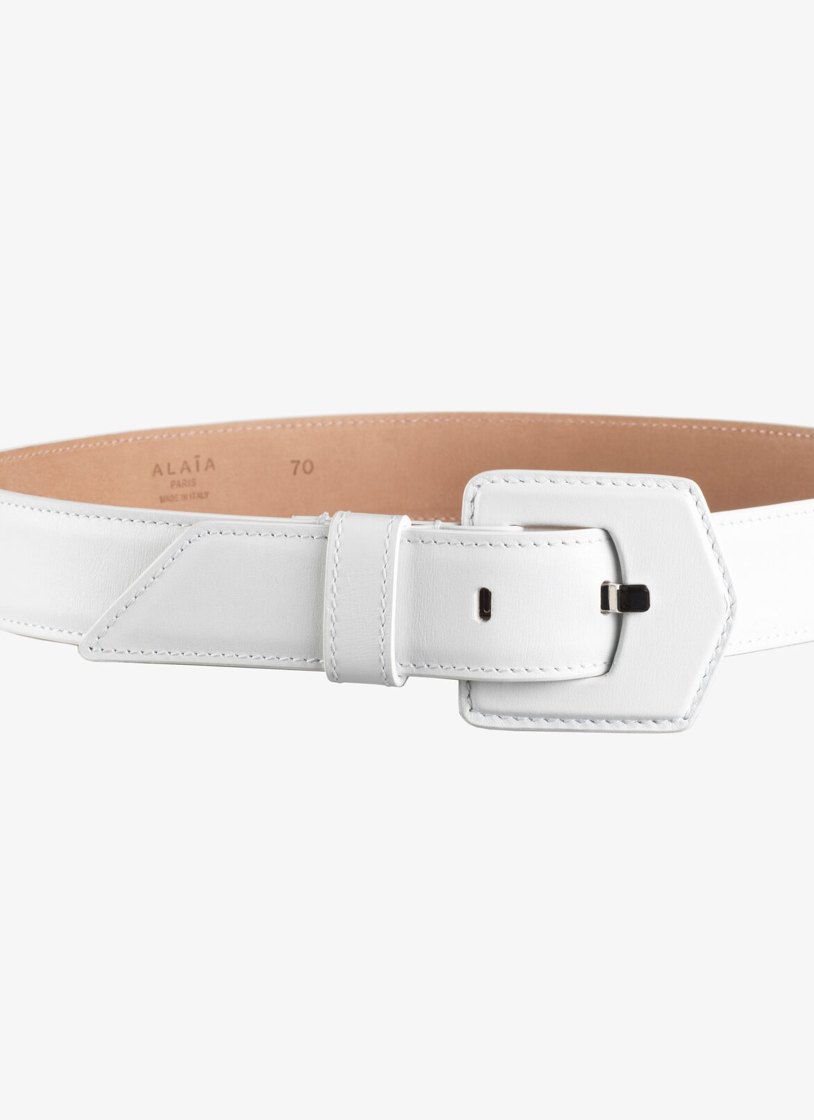 BELT CUIR LUX WHITE OPTIQUE ALAÏA WHITE BELT CUIR LUX WHITE OPTIQUE